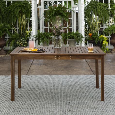 Manor Park Outdoor Acacia Wood Dining Table, Dark Brown - Walmart.com ...