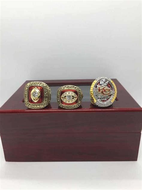 3 Kansas City Chiefs Super Bowl Rings Set - Cheap Super Bowl Rings on Sale