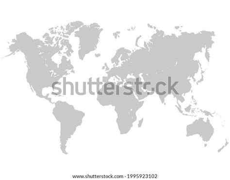 World Map Grey Color On White Stock Vector (Royalty Free) 1995923102 ...