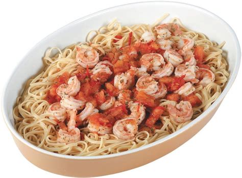 Over Shrimp Linguini In Pan Prepared Food Photos Inc