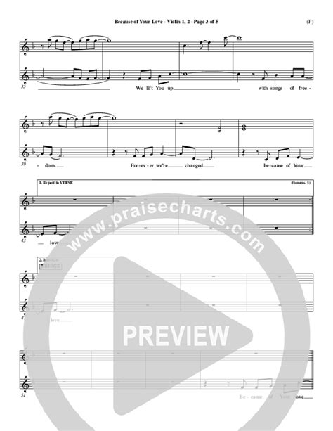 Because Of Your Love Violin Sheet Music Pdf Paul Baloche Praisecharts