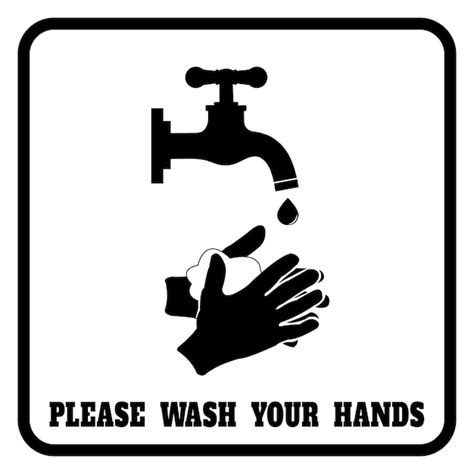 Premium Vector Hand Washing Mandatory Sign For Stop Germs Vector