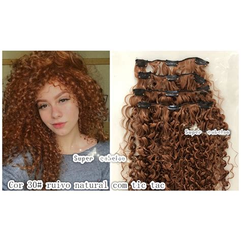 4 Telas Cabelo Cor 30 Ruivo Natural Cacheado Afro Crespo Tic Tac