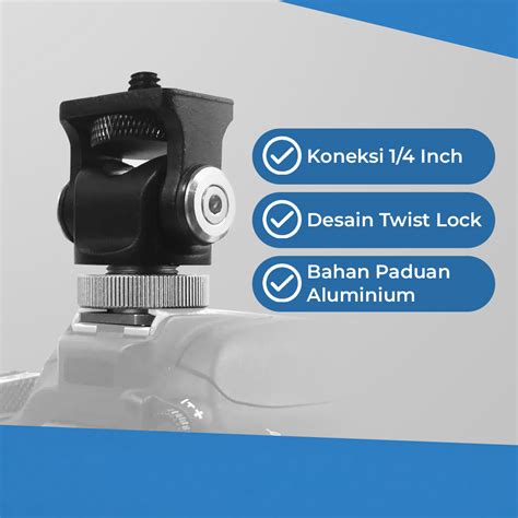 FRAFLOR Ball Head Camera Monitor Adjustable Pan Tilt Hot Shoe Inch FR Black