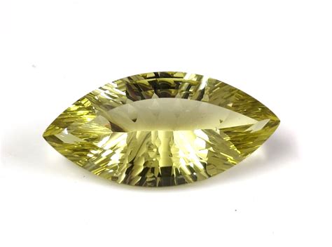 Natural Beautiful Lemon Quartz Concave Marquise Cut 30x15mm Gemstone 22