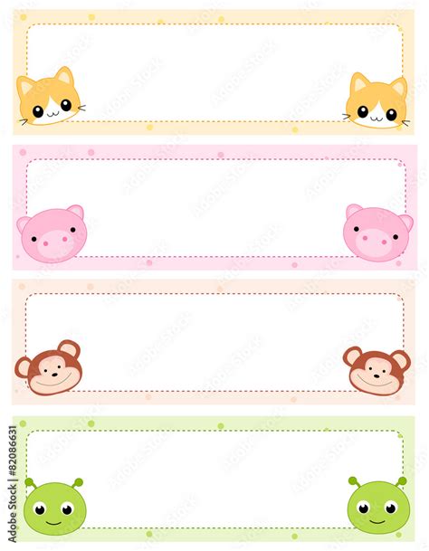 Colorful kids name tags / frames Stock Vector | Adobe Stock