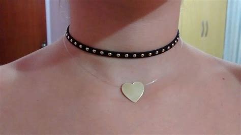 Colar invisível e choker de couro Elo7 Produtos Especiais