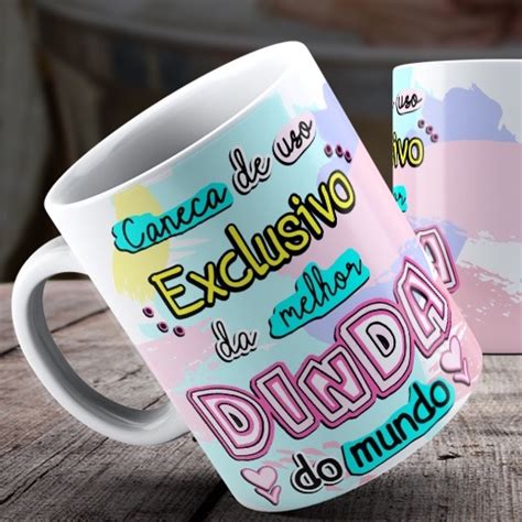 Caneca Dinda Personalizada Madrinha Personalizada Nome Porcelana