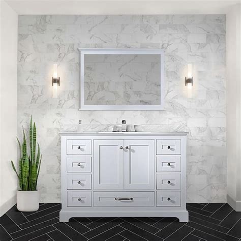 Lexora Dukes 48 In W X 22 In D White Single Bath Vanity Without Top