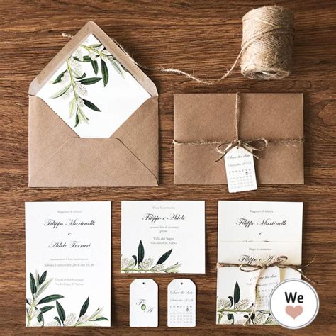 Partecipazione Green Olive Welove Name Inviti Per Matrimonio