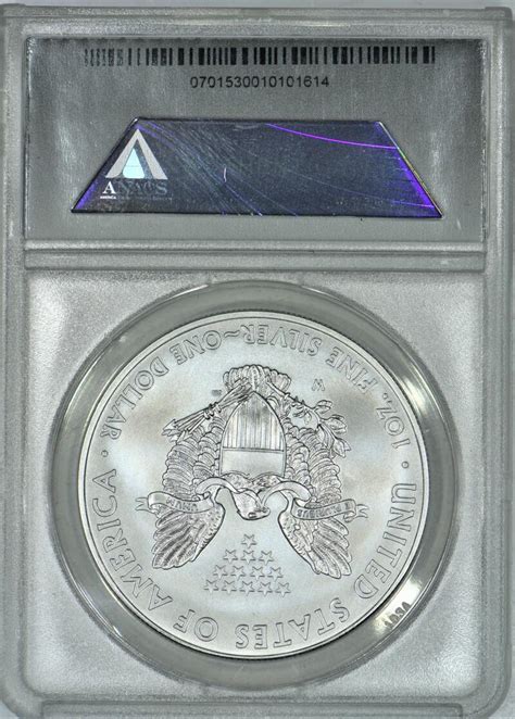 Usa W Satin Finish Silver American Eagle Anacs Sp First Day