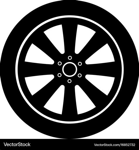 Car wheel Royalty Free Vector Image - VectorStock