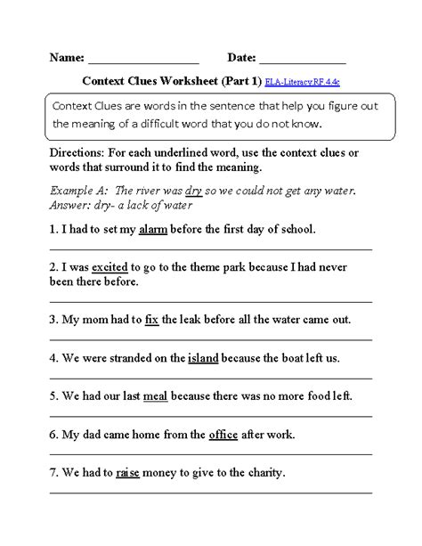 4th Grade Common Core Reading Foundational Skills Worksheets