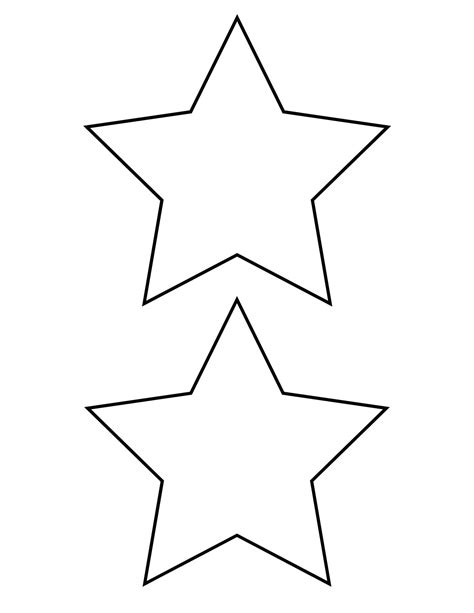 5 Pointed Star Template Free Printable Small Medium Large