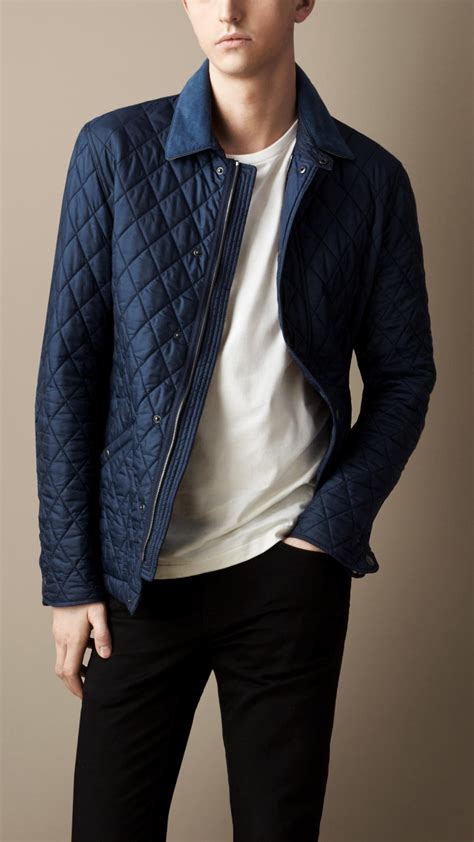 Lyst Burberry Diamond Quilted Jacket In Blue For Men