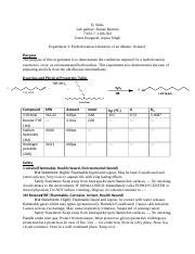 Lab Report 3 Hydroboration Oxidation Of An Alkene 1 Octene Docx Ty