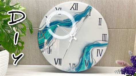 DIY Epoxy Resin Wall Clock White And Silver Resin Art YouTube