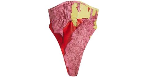 Andrea Iyamah Gura Corset Waist Bikini Bottom In Red Lyst