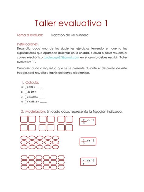 PDF Taller Evaluativo 1 Fracción de Un Número DOKUMEN TIPS