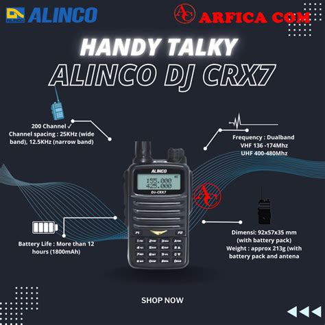 Jual HT ALINCO DJ CRX7 DUALBAND HT ALINCO DJ CRX 7 VHF UHF ORIGINAL