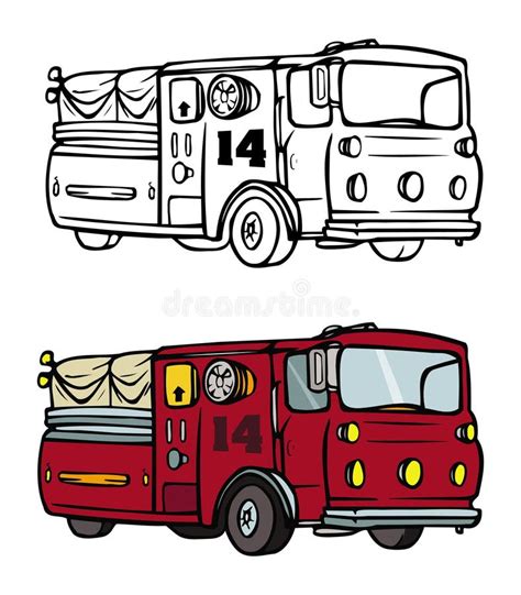 Cartoon firetruck stock vector. Illustration of blaze - 5699723