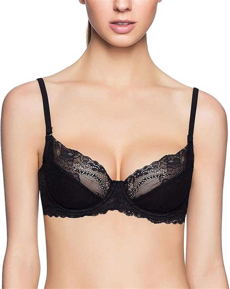 Eves Temptation Bella Unlined Floral Sheer Lace Demi Bra Non Padded Comfort Lift Balconette