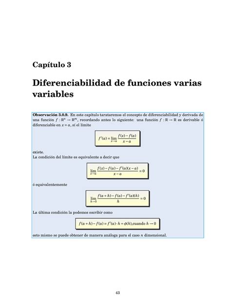 Cap3 Diferenciabilidad Capítulo 3 Diferenciabilidad de funciones