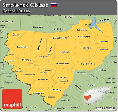 savanna style simple map  smolensk oblast