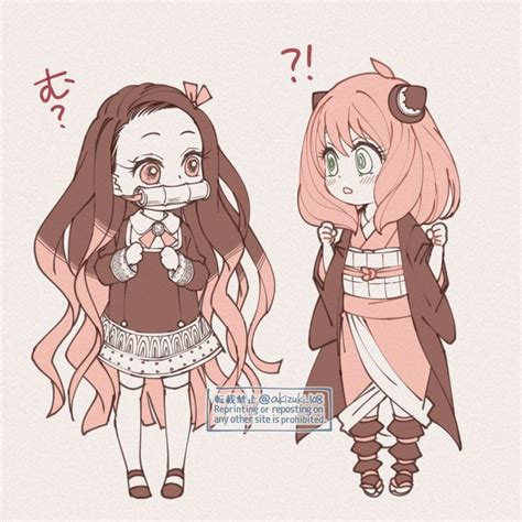 Nezuko And Anya So Cute Together アニメの女の子 アニメチビ ちびキャラ