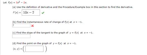 Solved Let F X 5x2 2x A Use The Definition Of