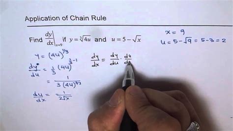 Evaluate Derivative Of Composite Radical Functions Using Chain Rule Youtube