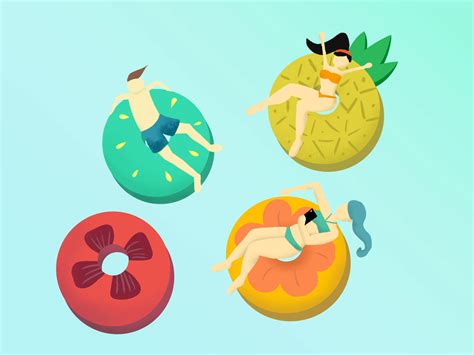 Pool Donuts By Amy Hsieh On Dribbble