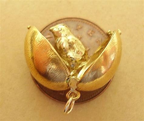 Gold Egg Charm Charms 9ct Gold Hallmarked Opens Easter Etsy Metal