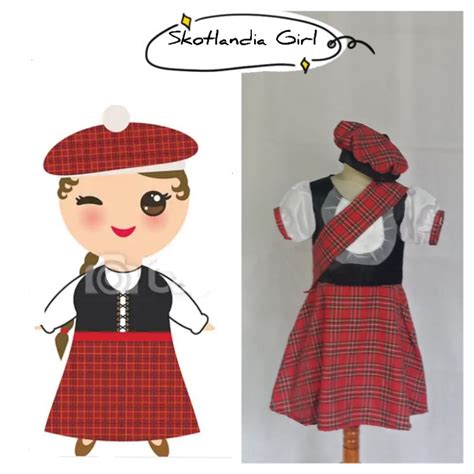 Jual Skotlandia Girl Baju Negara Scotlandia Pakaian Adat Internasional