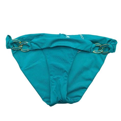 Trina Turk Swim Trina Turk Hipster Monaco Chainside Hipster Bikini Bottom Teal Blue Poshmark