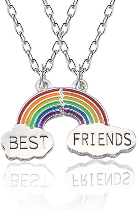 Cywqzz Best Friends Halskette Regenbogen Freundschaftskette Wolken