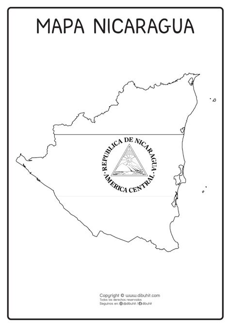 Mapa De Nicaragua Con Bandera Dibuhit