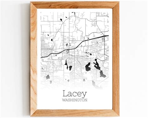 Lacey Map INSTANT DOWNLOAD Lacey Washington City Map | Etsy