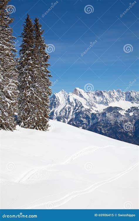 Winter in alps stock image. Image of mountain, cold, chill - 65906415