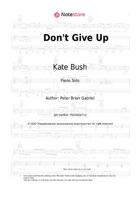 Peter Gabriel Kate Bush Don T Give Up Piano Sheet Music On Note