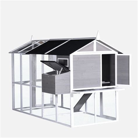 YES4PETS Grey XXL Chicken Coop Rabbit Guinea Pig Hutch Ferret Hen Cat