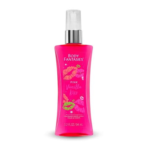 Body Fantasies Pink Vanilla Kiss Body Spray For Women 32 Oz