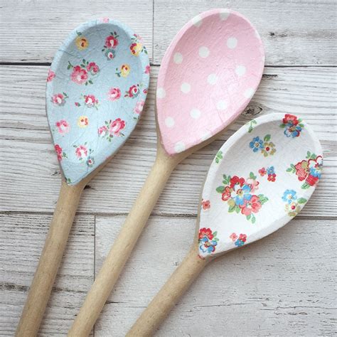 Decoupage Wooden Spoon Using Cath Kidston Prints Creativemumuk