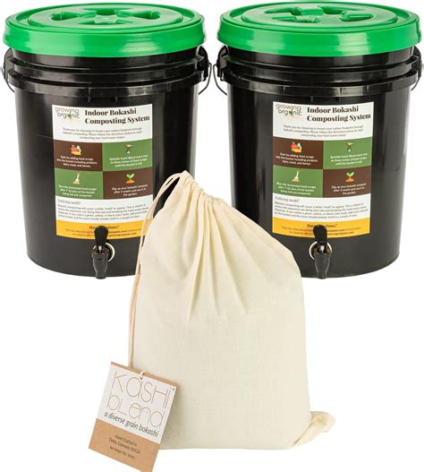 2 Bucket Indoor Bokashi Composting System Kitchen Compost