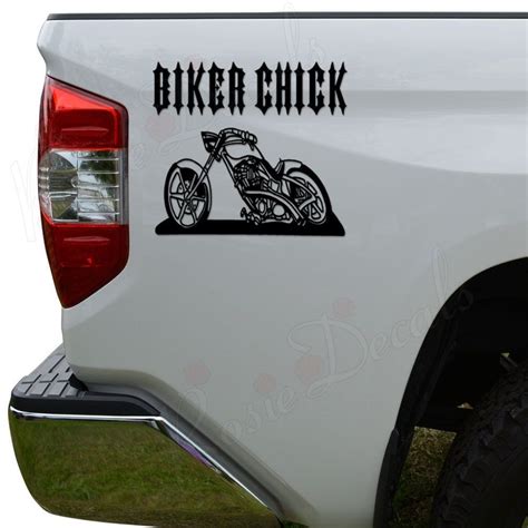 Biker Chick Motorcycle Motorbike Die Cut Vinyl Decal Sticker For Car