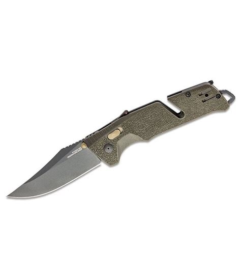 Sog Trident At Olive Drab Assisted Folding Knife Corlane Sporting Goods Ltd