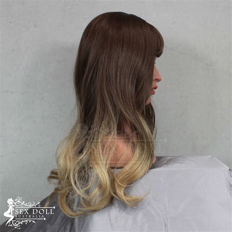 Deluxe Wig Ombre Mousy Brown Long Waves Sex Doll Australia