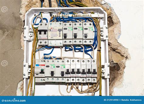 Electrical Switchboard. A Multifunctional Electricity Control Panel Is ...