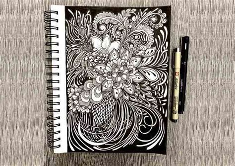 Flower Art Design Black And White | Best Flower Site