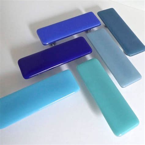 Blue Fused Glass Cabinet Or Drawer Pulls By Bprdesigns Etsy